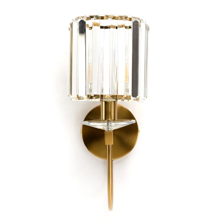 Brass Glass and Metal Wall Light (HL22067/1)